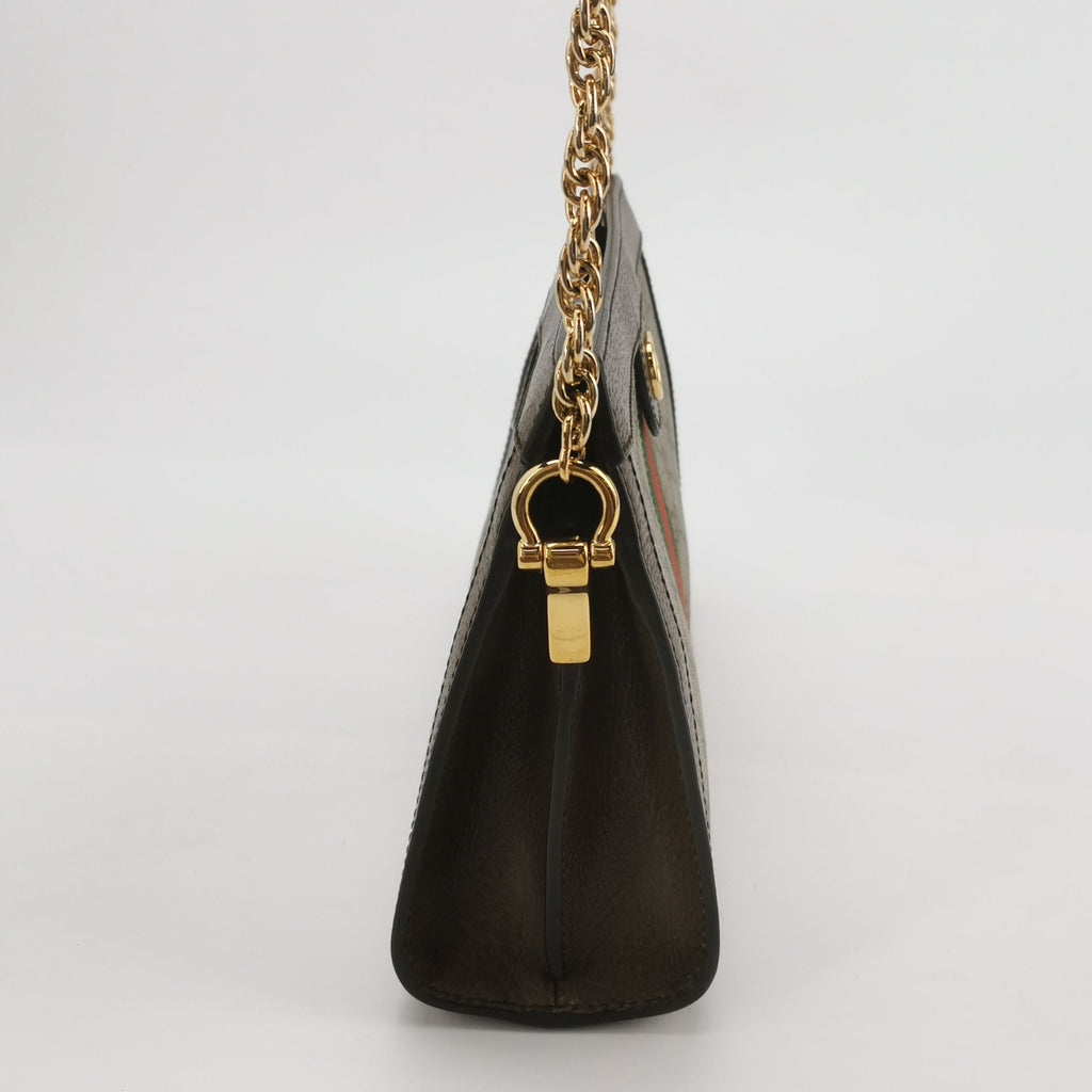 Gucci Ophidia Small Leather Canvas GG Monogram Stripes Double G Crossbody Shoulder Bag 067850800135