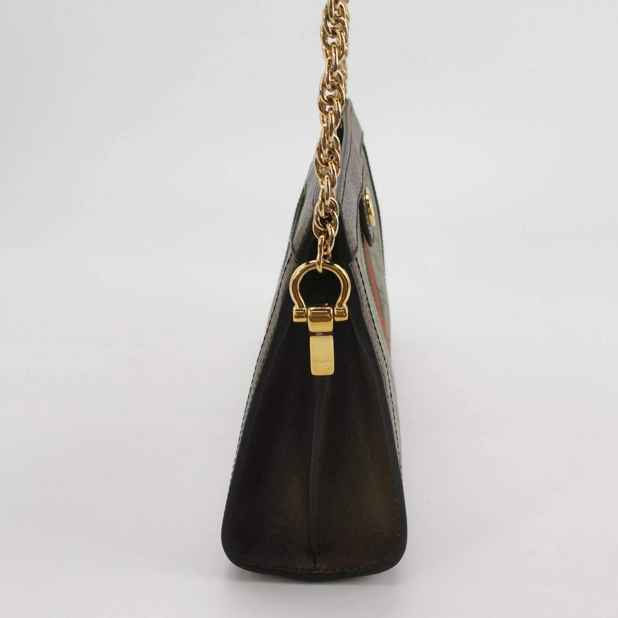 Gucci Ophidia Small Leather Canvas GG Monogram Stripes Double G Crossbody Shoulder Bag 067850800135