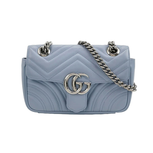 Gucci GG Marmont Mini Leather Quilted Double G Flap Shoulder Bag 250606781224889