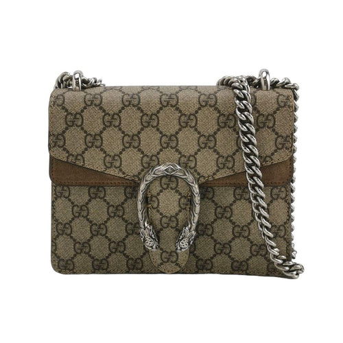 Gucci Dionysus Mini GG Supreme Suede Shoulder Bag with Double Tiger Head Buckle 067850700235