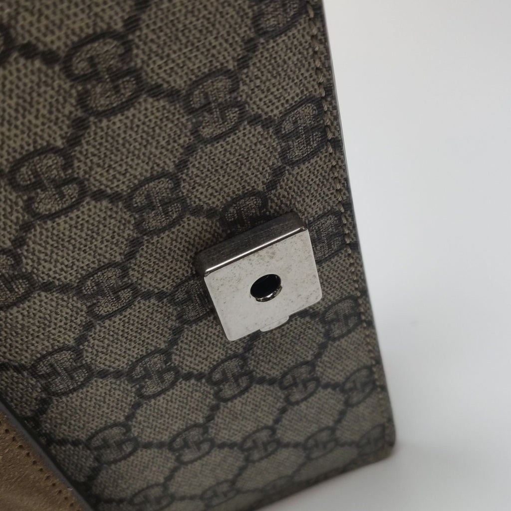 Gucci Dionysus Mini GG Supreme Suede Shoulder Bag with Double Tiger Head Buckle 067850700235