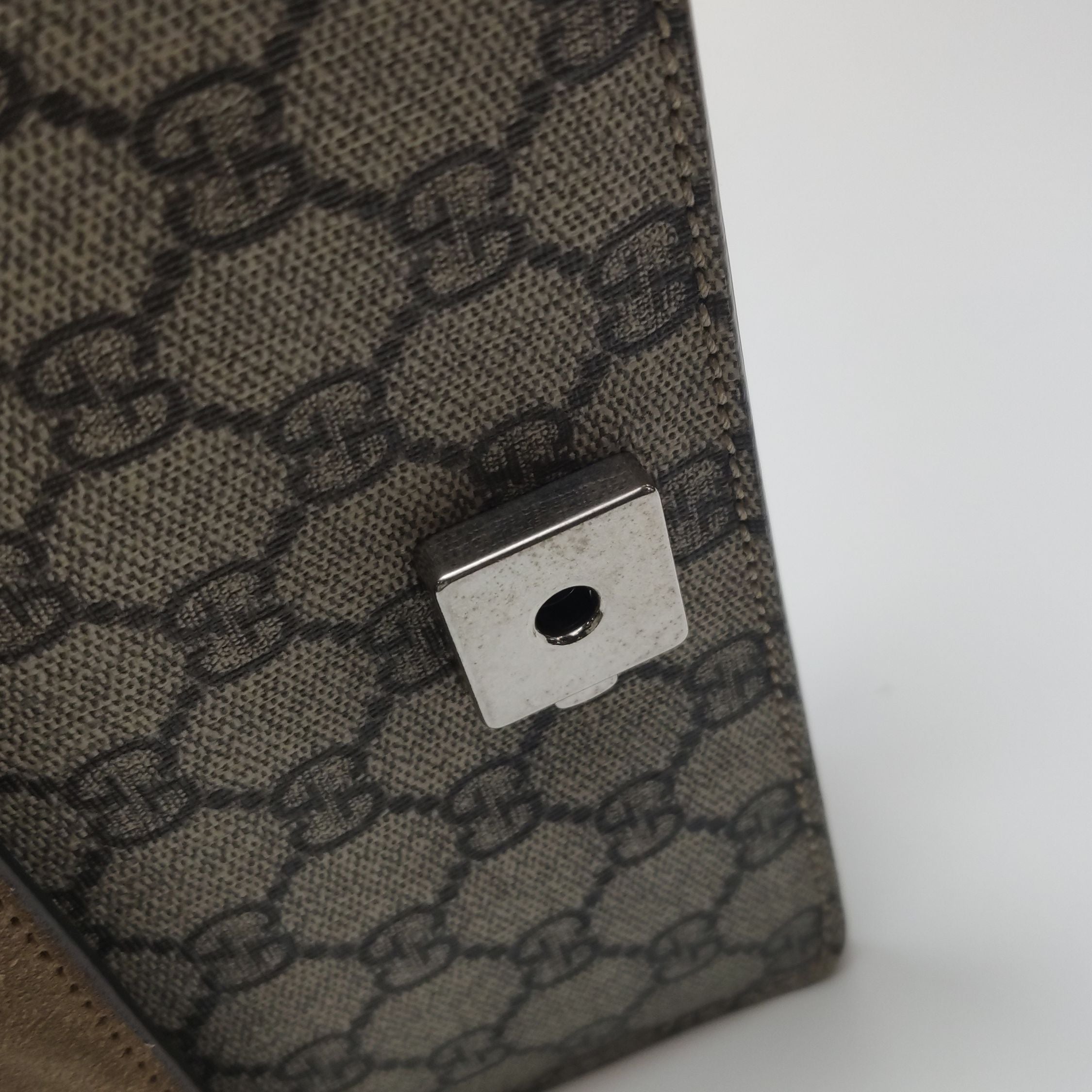 Gucci Dionysus Mini GG Supreme Suede Shoulder Bag with Double Tiger Head Buckle 067850700235