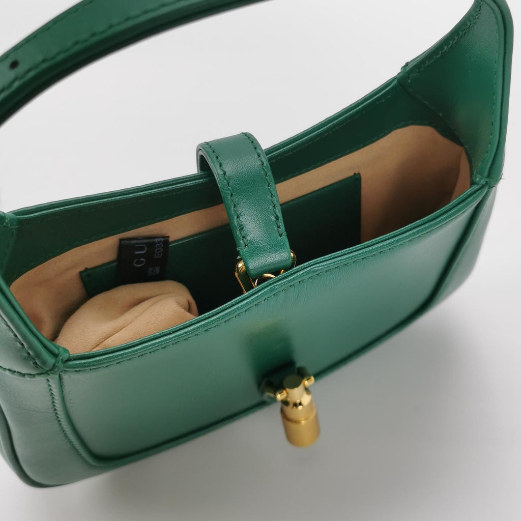 Gucci Jackie 1961 Mini Leather Solid Lock Crossbody Shoulder Bag 250606781225580