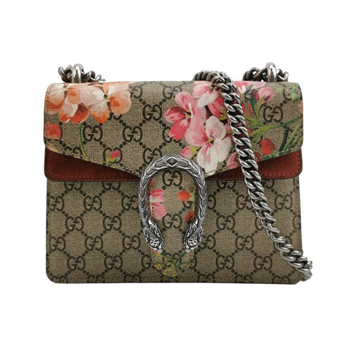 Gucci Dionysus Mini Bag in Suede with Floral Print and Double Tiger Head Clasp 250603781221398