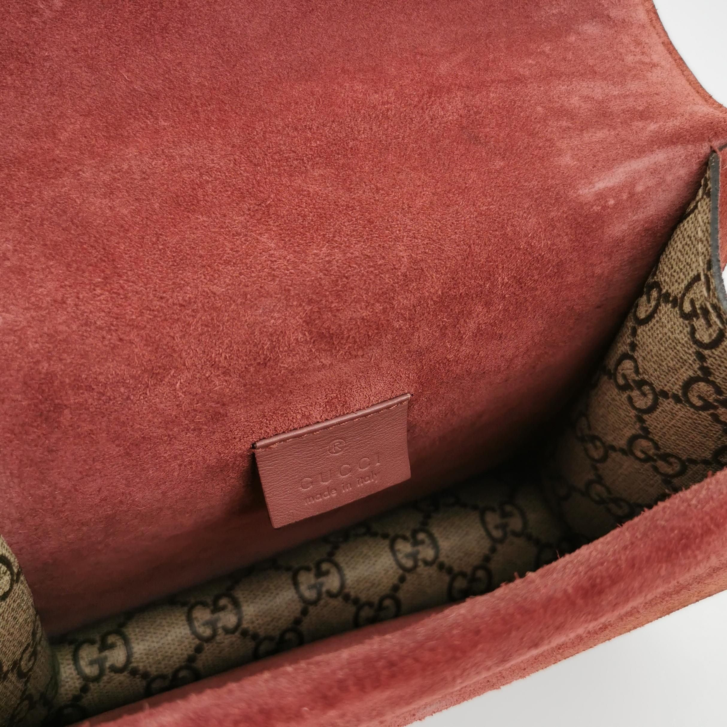 Gucci Dionysus Mini Bag in Suede with Floral Print and Double Tiger Head Clasp 250603781221398