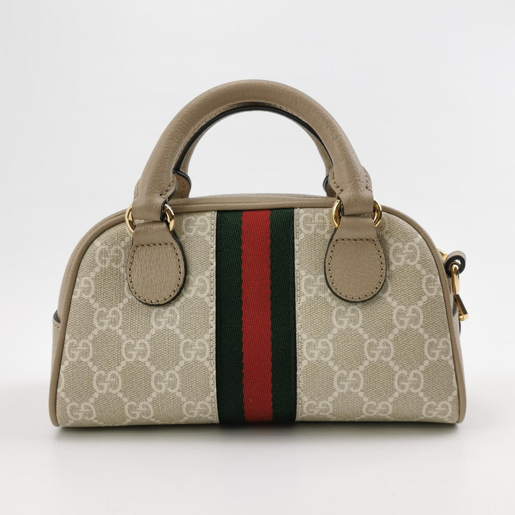Gucci Ophidia Leather Canvas GG Stripe Shoulder Bag 250603781220323
