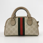 Gucci Ophidia Leather Canvas GG Stripe Shoulder Bag 250603781220323