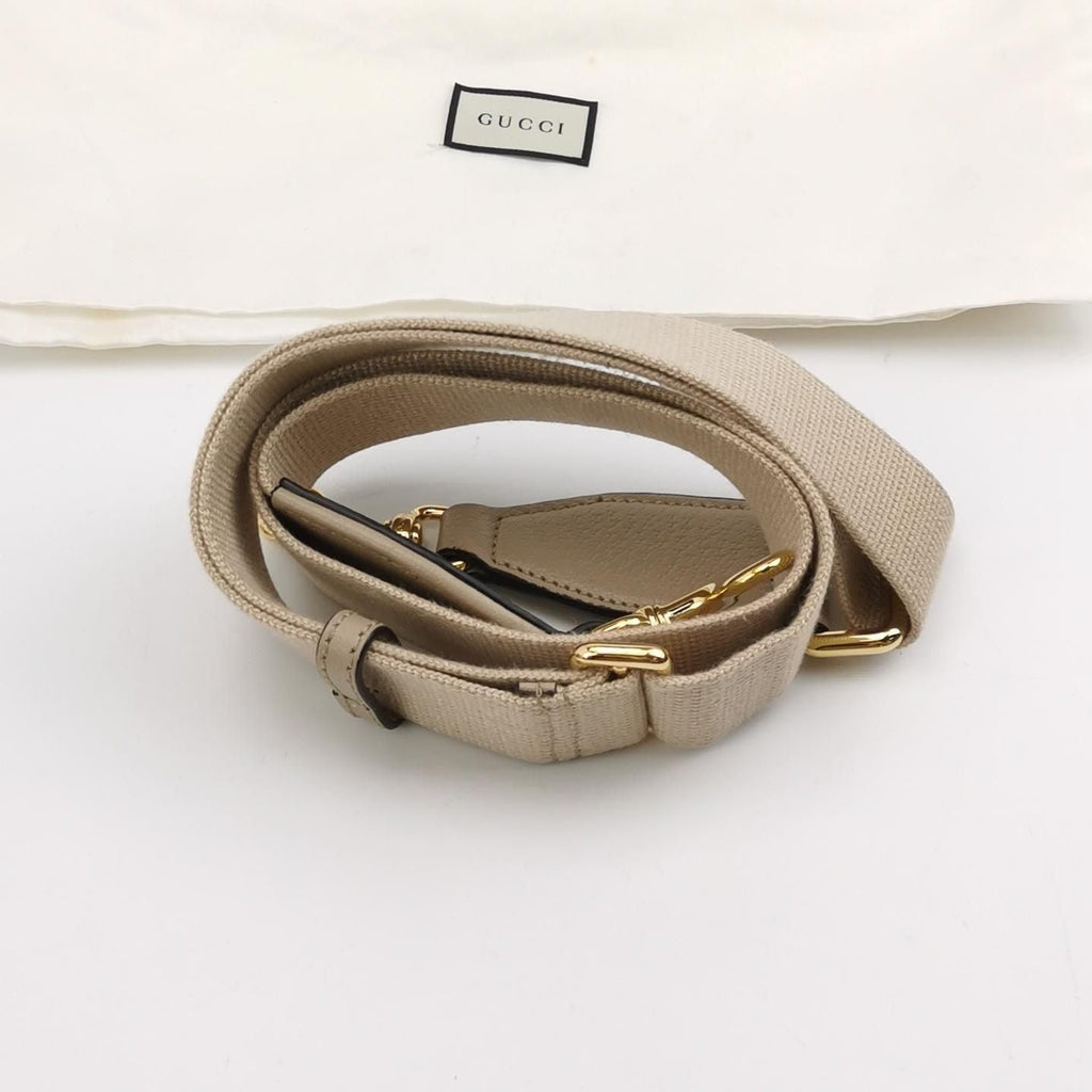 Gucci Ophidia Leather Canvas GG Stripe Shoulder Bag 250603781220323