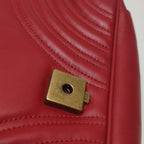 Gucci GG Marmont Small Leather V-stitch Quilted Double G Logo Flap Shoulder Bag 250603781221115