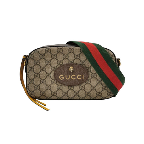 Gucci Neo Vintage GG Monogram Tiger Head Logo Crossbody Shoulder Bag 067850500952