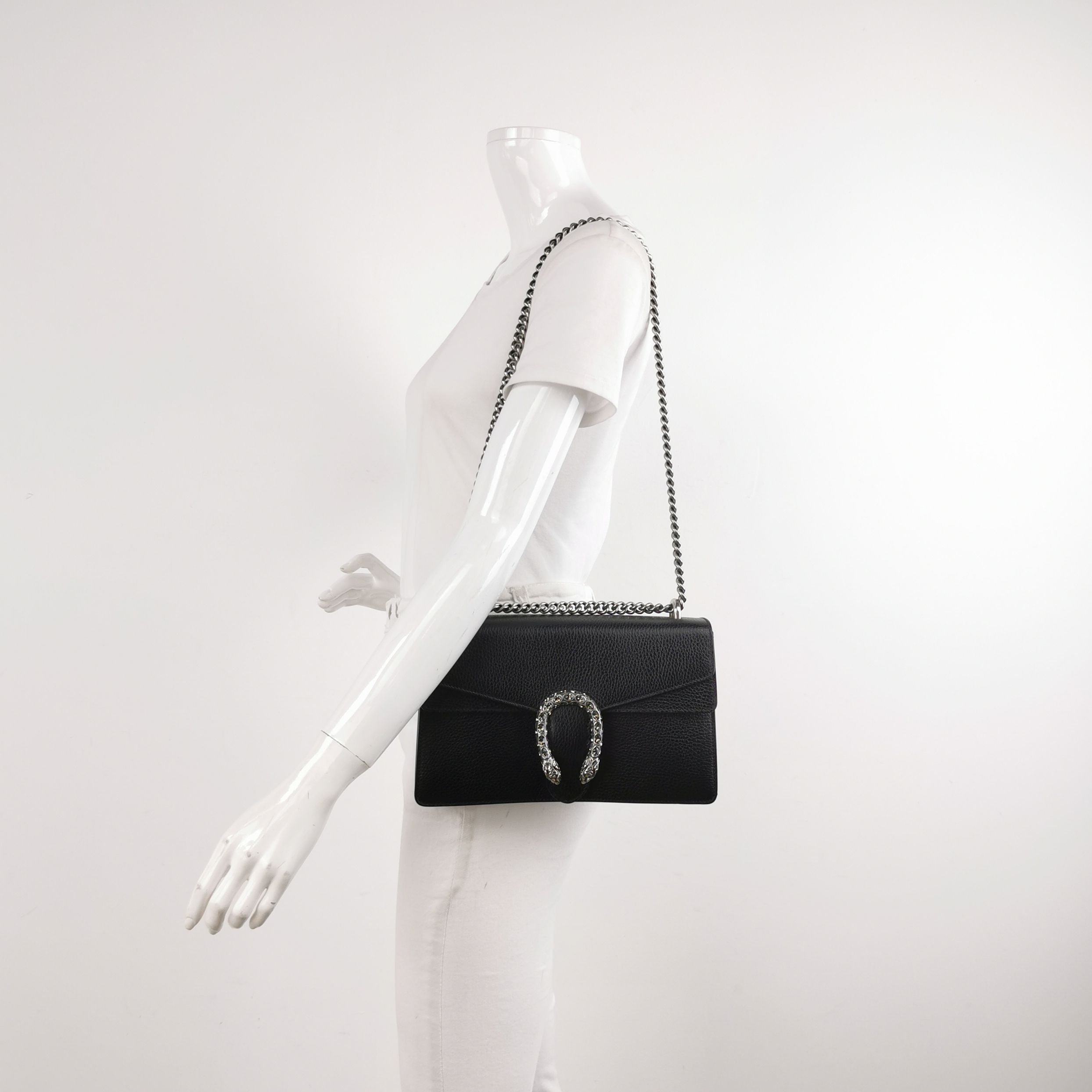 Gucci Dionysus Small Shoulder Bag in Calfskin with Double Tiger Head Buckle 250602781219713