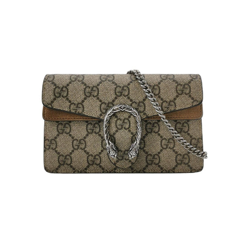 Gucci Dionysus Mini GG Supreme Suede Shoulder Bag with Double Tiger Head Clasp 250604781222034