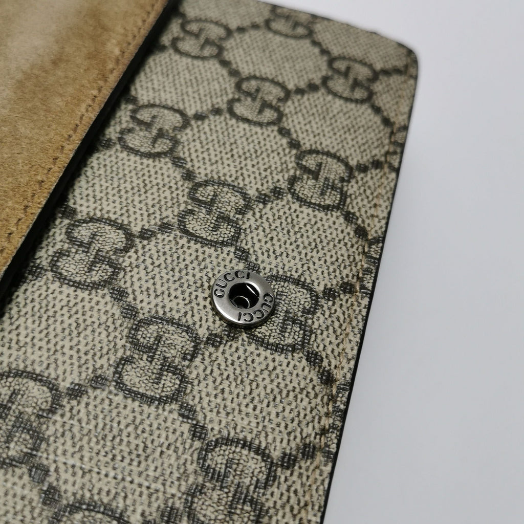 Gucci Dionysus Mini GG Supreme Suede Shoulder Bag with Double Tiger Head Clasp 250604781222034
