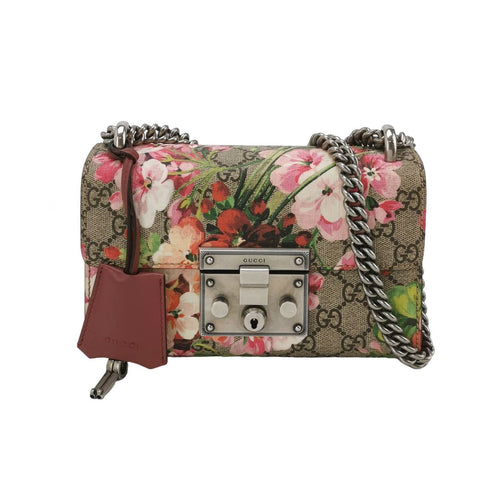 Gucci Padlock Small Leather Geranium Print Lock Shoulder Bag 250604781221864