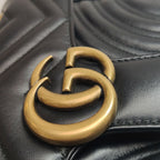 Gucci GG Marmont Mini Leather V-Stitch Double G Logo Flap Shoulder Bag 250604781222427