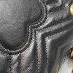Gucci GG Marmont Mini Leather V-Stitch Double G Logo Flap Shoulder Bag 250604781222427
