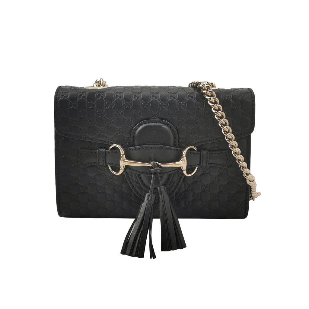 Gucci Emily Mini Signature Embossed Tassel Horsebit Crossbody Shoulder Bag 250602781218710