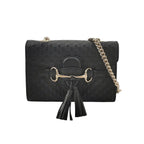 Gucci Emily Mini Signature Embossed Tassel Horsebit Crossbody Shoulder Bag 250602781218710