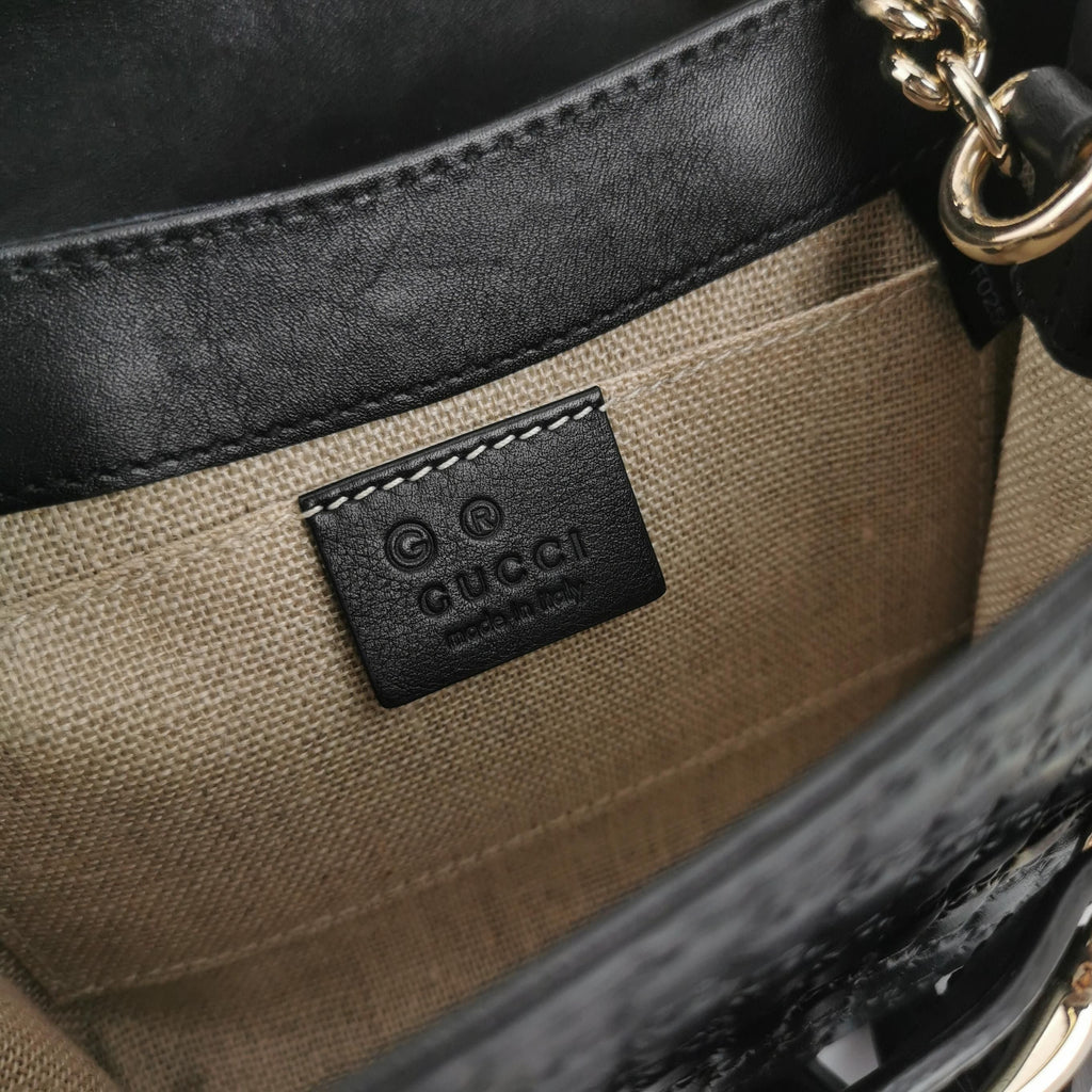 Gucci Emily Mini Signature Embossed Tassel Horsebit Crossbody Shoulder Bag 250602781218710