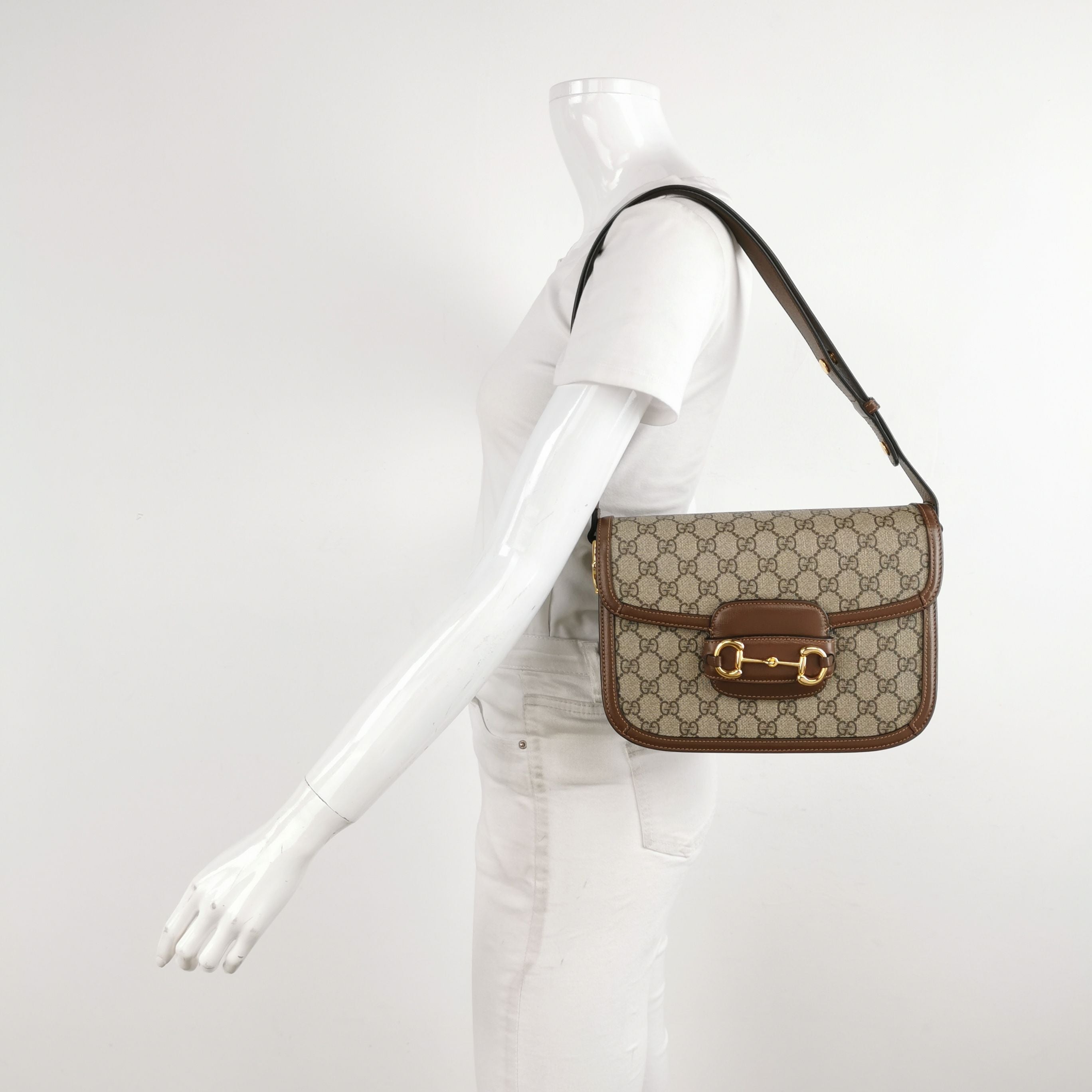 Gucci 1955 Small GG Canvas and Leather Shoulder Bag 250603781221382