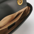 Gucci GG Marmont Mini Leather Solid V-Pattern Quilted Double G Logo Flap Shoulder Bag 250603781220530