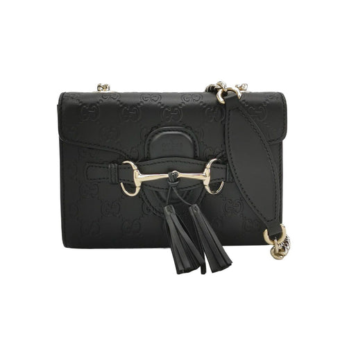 Gucci Emily Mini Leather Crossbody Bag with Tassel and Horsebit Detail 250602781218703