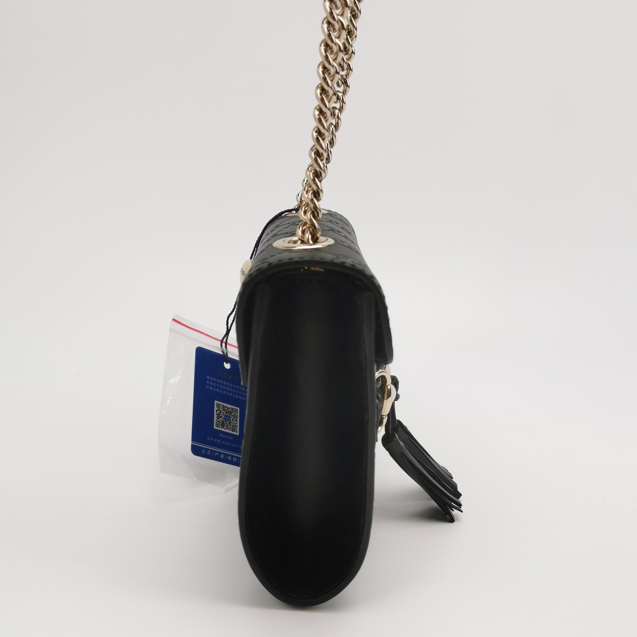 Gucci Emily Mini Leather Crossbody Bag with Tassel and Horsebit Detail 250602781218703