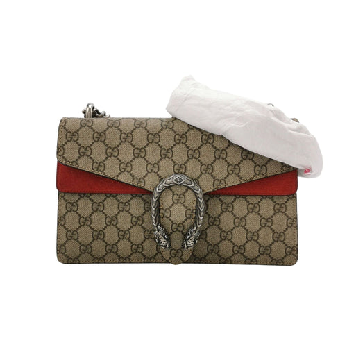 Gucci Dionysus Small GG Supreme Suede Shoulder Bag with Double Tiger Head Buckle 250603781220985