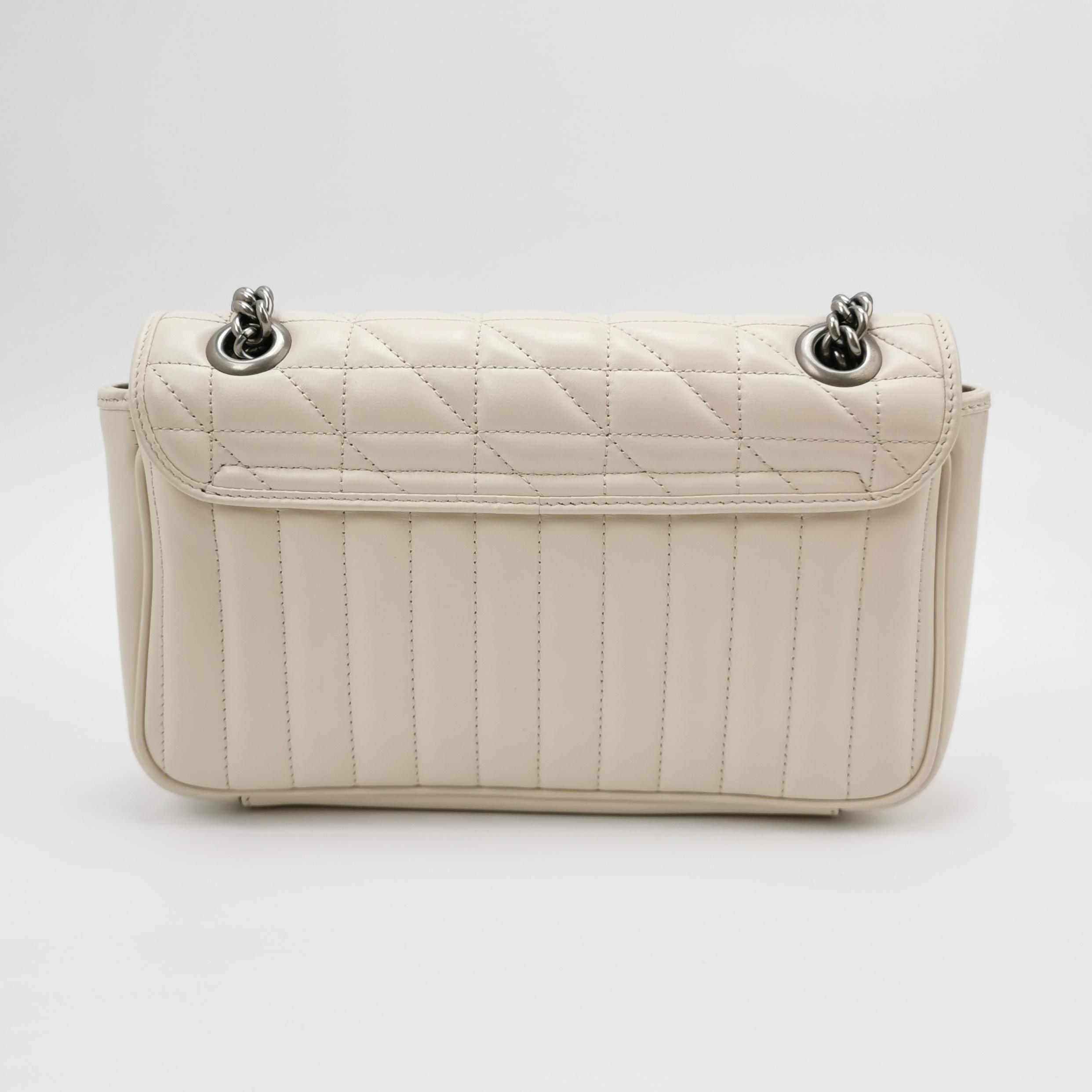 Gucci GG Marmont Small Leather Solid Quilted GG Logo Shoulder Bag 067850400767