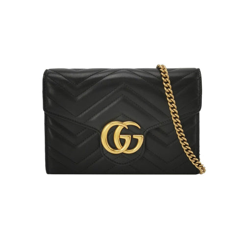 Gucci GG Marmont Mini Leather V-stitch Quilted Double G Logo Envelope Crossbody Shoulder Bag 250601781218197