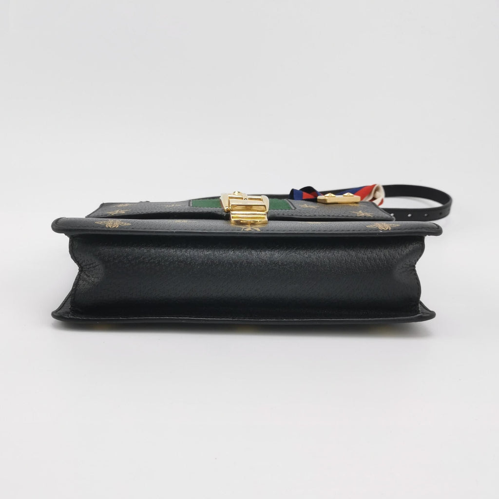 Gucci Sylvie Small Leather and Canvas Shoulder Bag with Bee and Star Print 250602781218605