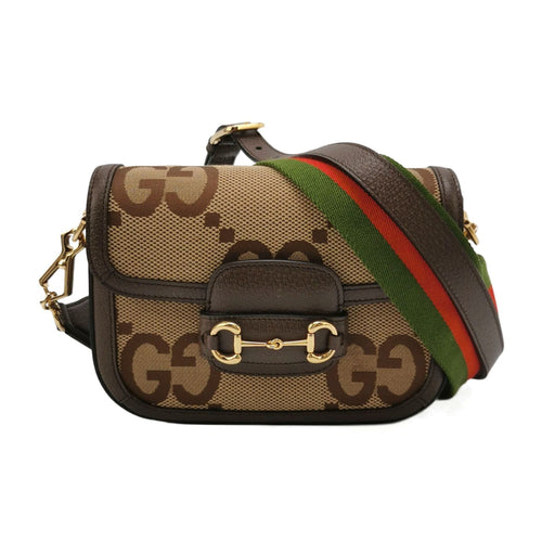 Gucci 1955 Mini Leather Canvas GG Supreme Horsebit Shoulder Bag 250529781214131