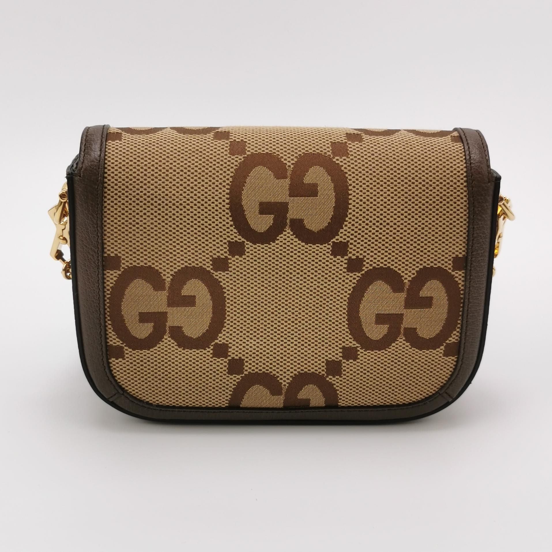 Gucci 1955 Mini Leather Canvas GG Supreme Horsebit Shoulder Bag 250529781214131