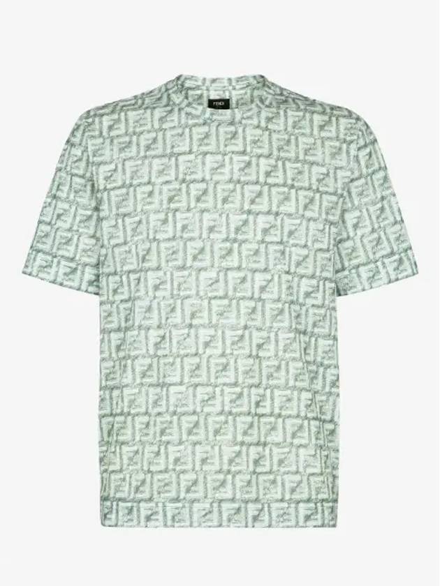 Fendi FF Cotton Short Sleeve T-Shirt Green
