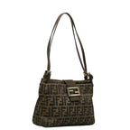 FENDI Zucca Shoulder Bag 26726 Brown Canvas Leather