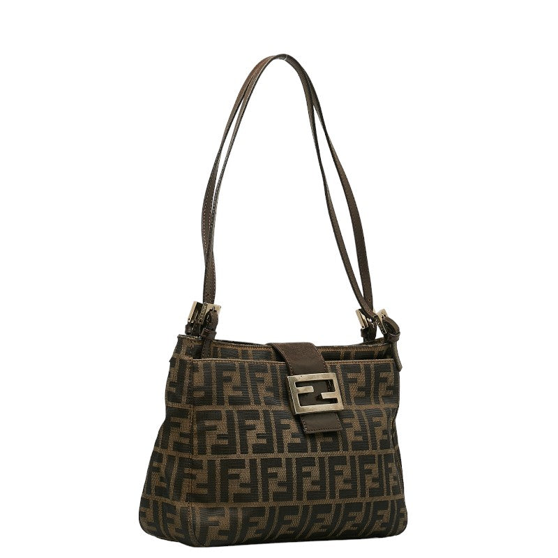 FENDI Zucca Shoulder Bag 26726 Brown Canvas Leather