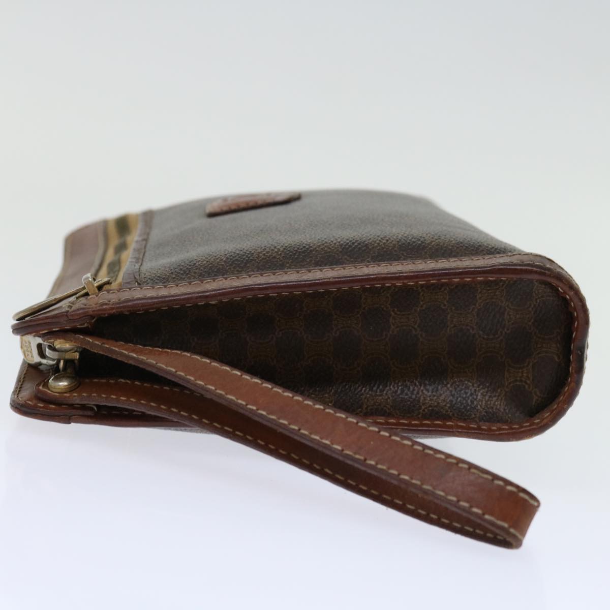 CELINE Macadam Canvas Clutch Bag PVC Brown  68503