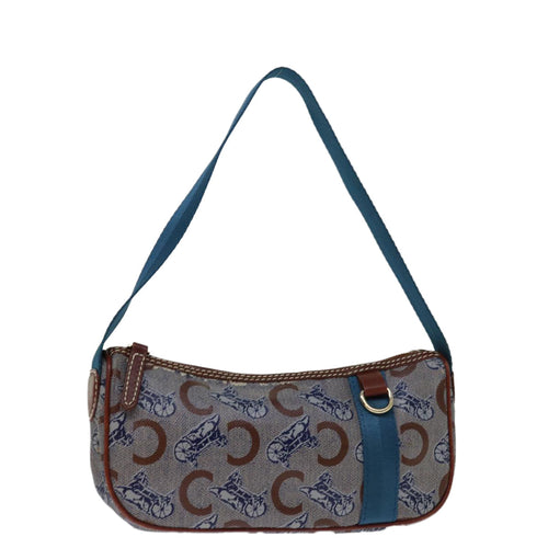 CELINE C Macadam Canvas Shoulder Bag Blue  68504