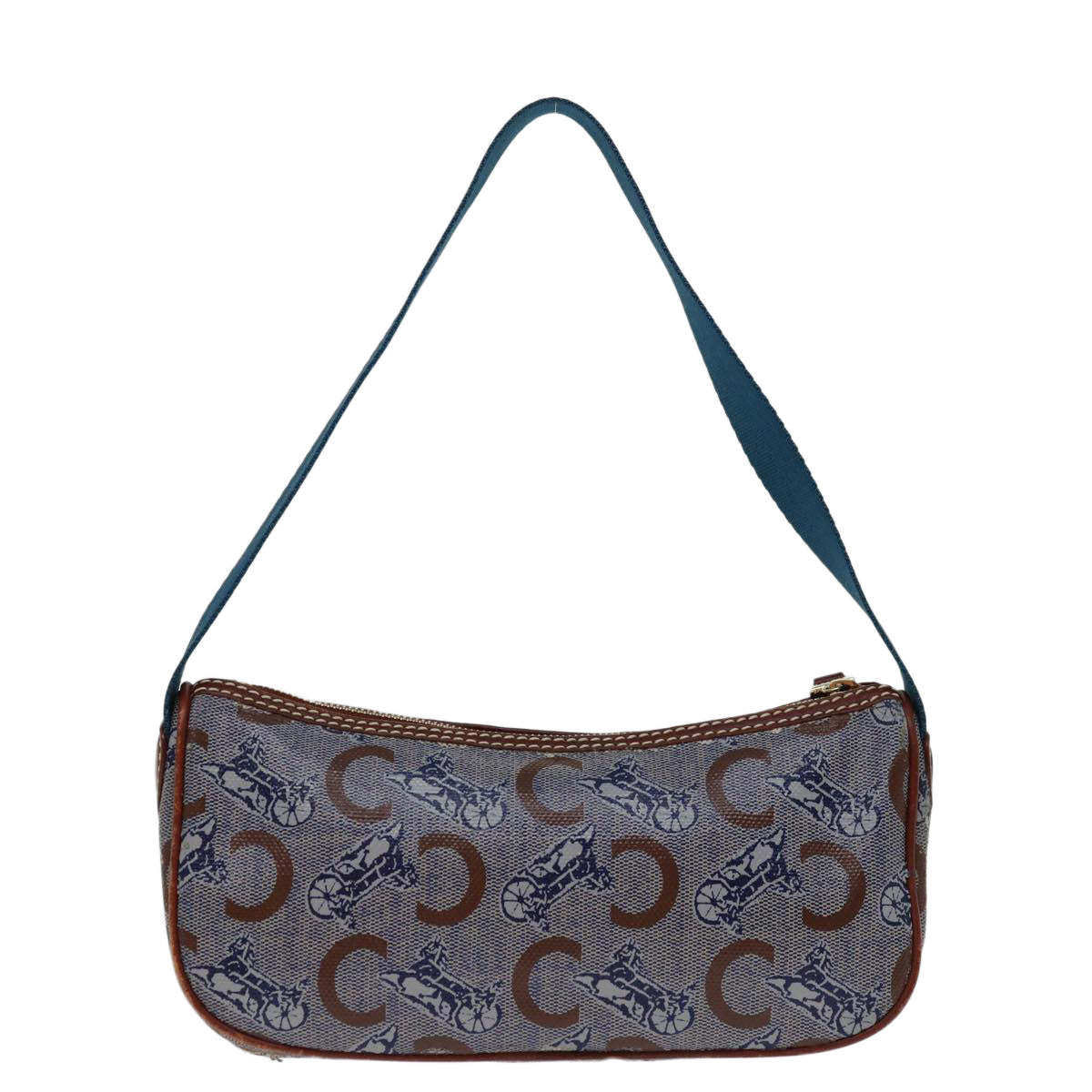 CELINE C Macadam Canvas Shoulder Bag Blue  68504