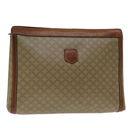 CELINE Macadam Canvas Clutch Bag Beige  68510