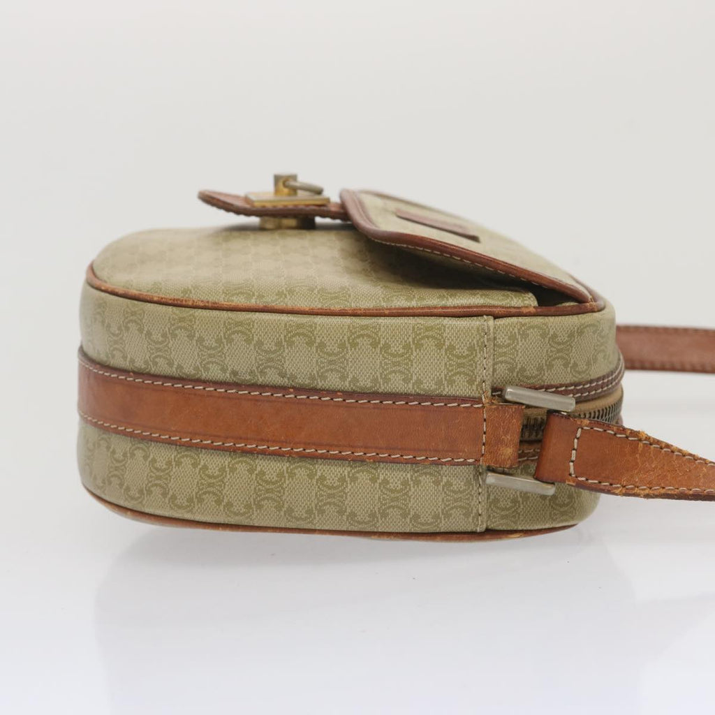 CELINE Macadam Canvas Shoulder Bag Beige  68512