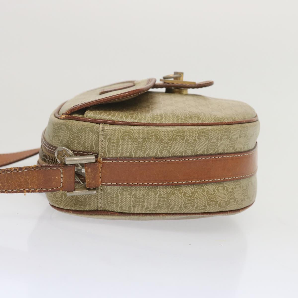 CELINE Macadam Canvas Shoulder Bag Beige  68512