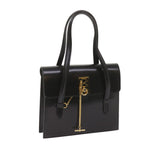 CELINE Hand Bag Leather Black  68513