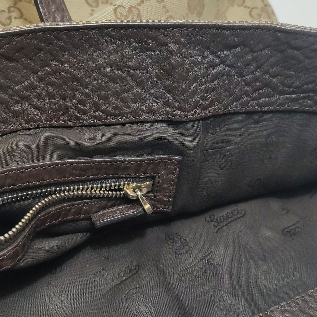 Gucci Leather and Canvas GG Monogram Shoulder Bag 250614781236564