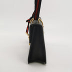 Gucci Sylvie Small Leather Shoulder Bag with Ribbon and Metal Buckle 067851400243