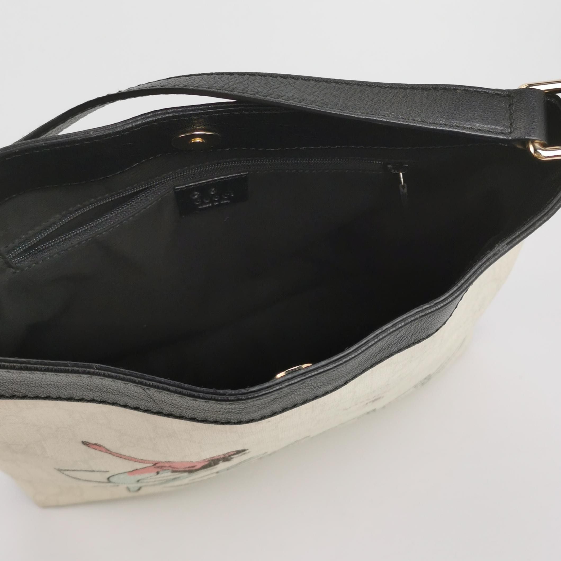 Gucci Leather Shoulder Bag with Monogram Logo and Mermaid Pattern 250611781233003
