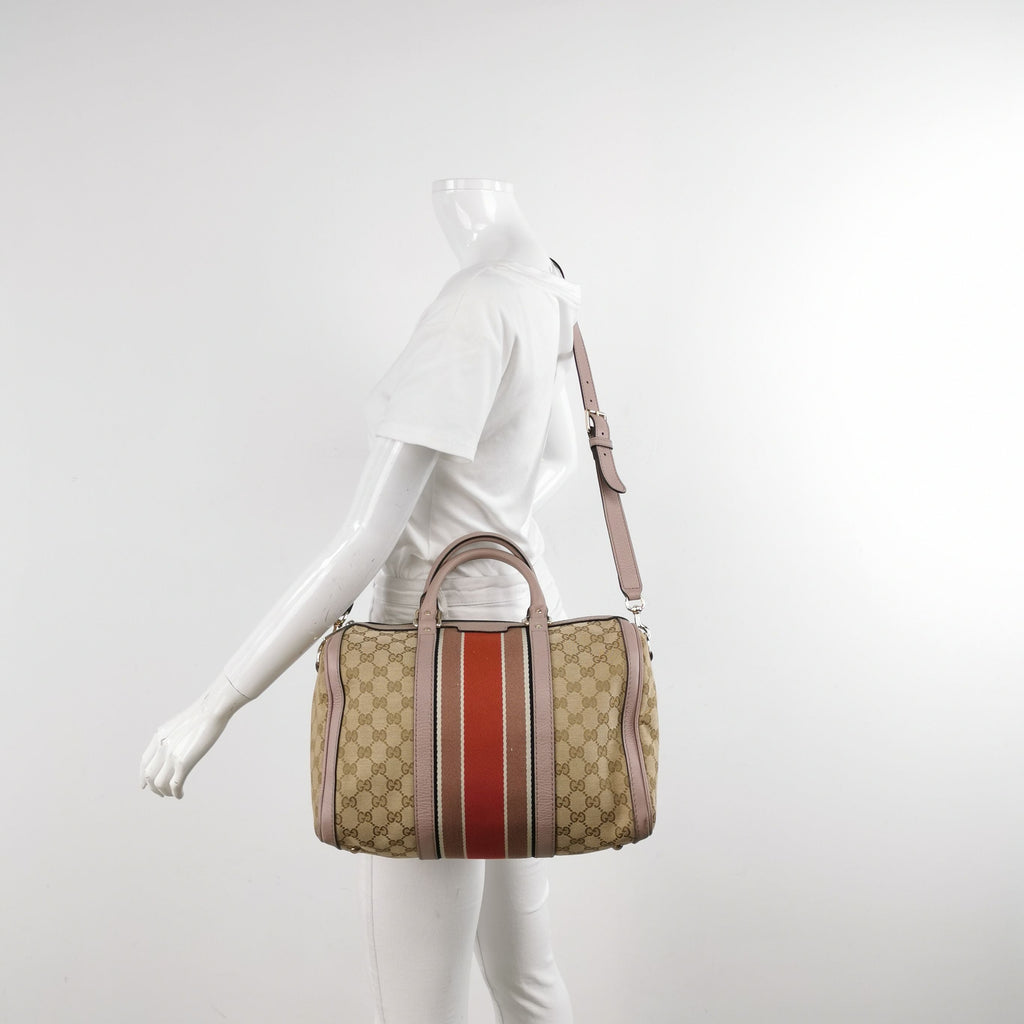 Gucci Ophidia Leather Canvas GG Crossbody Bag 067851400326