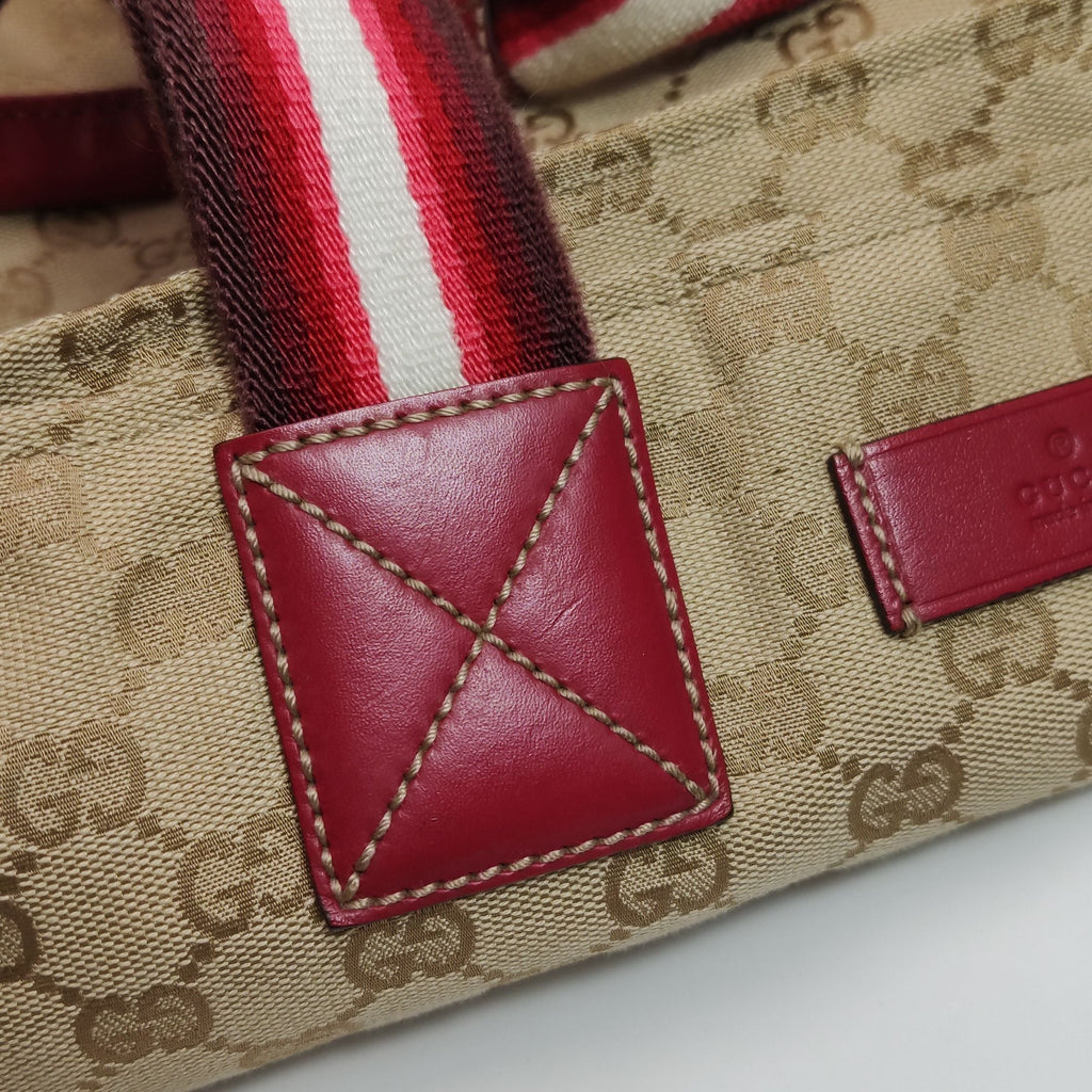 Gucci Sherry Line Leather Canvas GG Monogram Logo Shoulder Bag 250606781225462