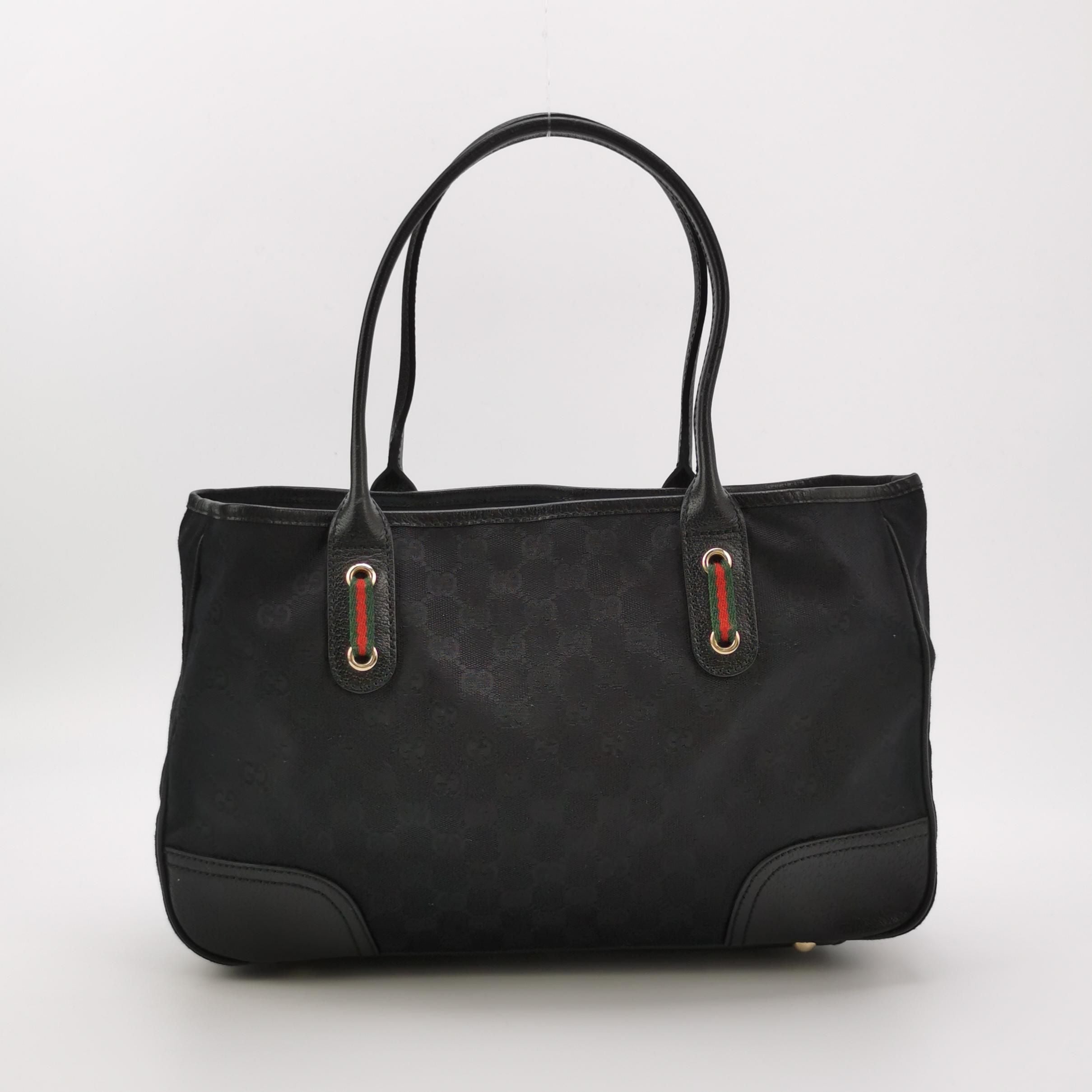 Gucci Leather Canvas Monogram Shoulder Bag with Bow 067851000155