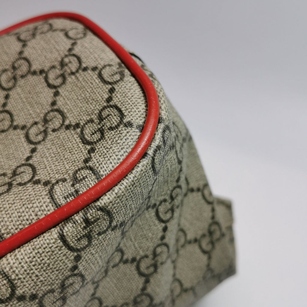 Gucci GG Supreme Canvas and Suede Shoulder Bag with Dog Pattern 250602781218484